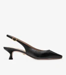 New Cole Haan Women's Tayla Kitten Heel Slingback Pumps 45MM BlackNappa