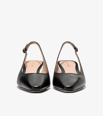 New Cole Haan Women's Tayla Kitten Heel Slingback Pumps 45MM BlackNappa