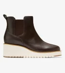 Outlet Cole Haan Women's ZER&Oslash;GRAND City Wedge Waterproof Chelsea Boots Chocolate-Ivory