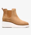 Online Cole Haan Women's ZER&Oslash;GRAND City Wedge Water Proof Chelsea Boots GoldenToffee-Ivory