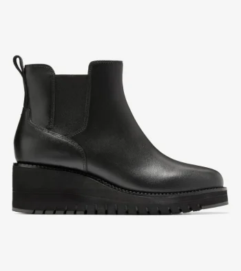 Online Cole Haan Women's ZER&Oslash;GRAND City Wedge Waterproof Chelsea Boots Black