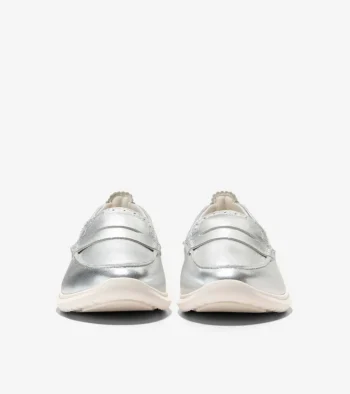 Hot Cole Haan Women's ZERØGRAND Meritt Loafers Silver-Ivory