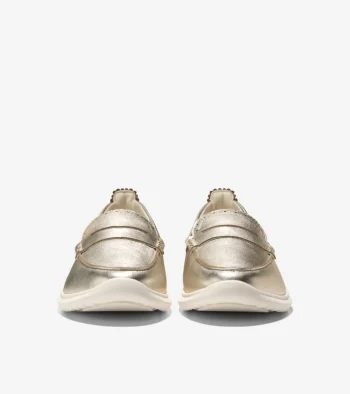 Best Cole Haan Women's ZERØGRAND Meritt Loafers SoftGold-Ivory